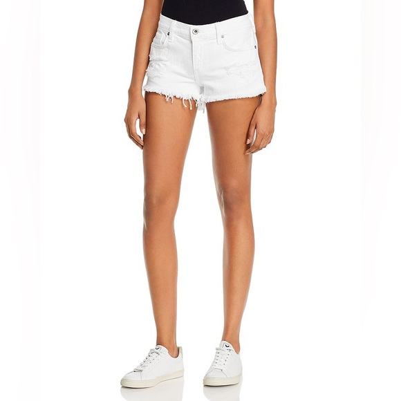 Pistola | Nova High-Rise Cut Off Denim Shorts in Polarize - Picture 2 of 6